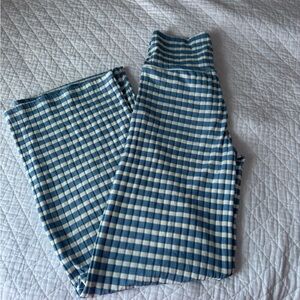 Blue and White striped and ribbed Pants